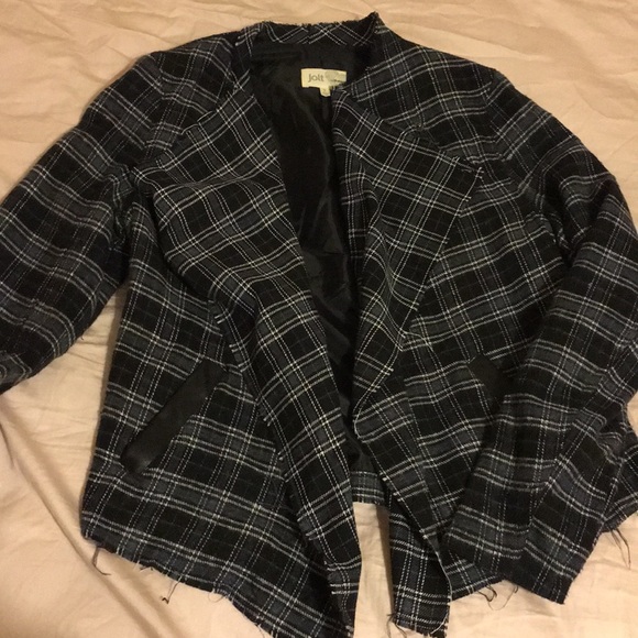 Jolt Jackets & Blazers - Plaid Soft Blazer Jacket